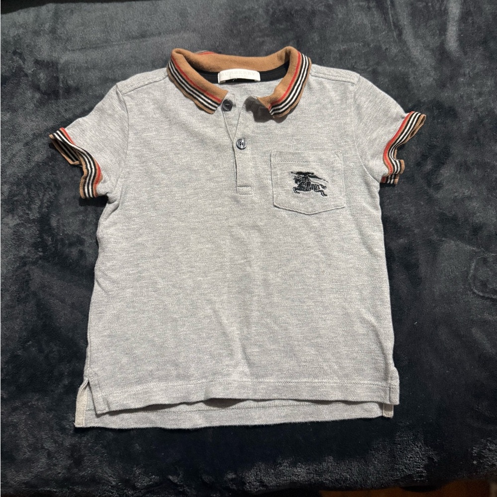 Burberry kids Polo Shirt with Striped Collar